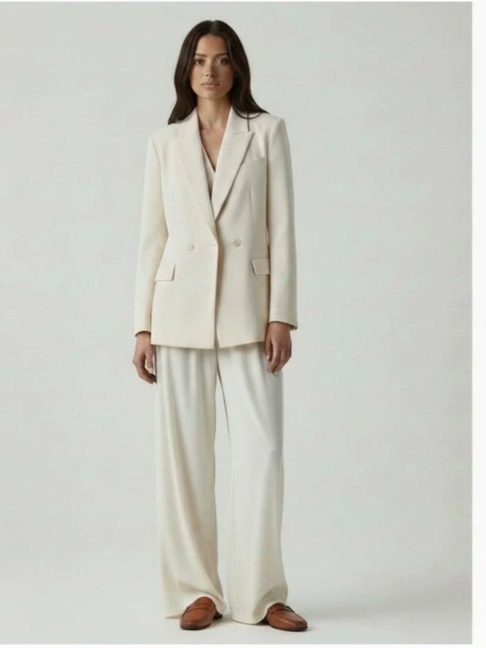 House of Harlow 1960 Cream Corduroy Double Breasted Blazer S